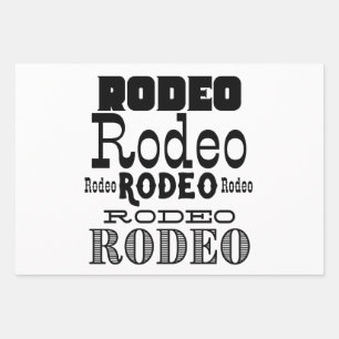 Western Rodeo Typography Wrapping Paper Sheet