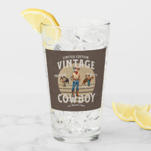 Western Rodeo Vintage Cowboy Glass