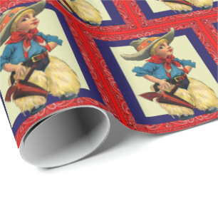Western Rodeo Vintage Cowboy Kid Gift Wrapping Wrapping Paper