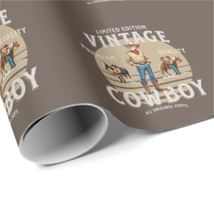Western Rodeo Vintage Cowboy  Wrapping Paper
