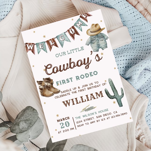 Western Rodeo Wild West Cowboy Birthday Party Invitation (Creator Uploaded)
