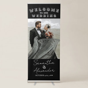 Western Roll Up Photo Wedding Welcome Entrance Retractable Banner