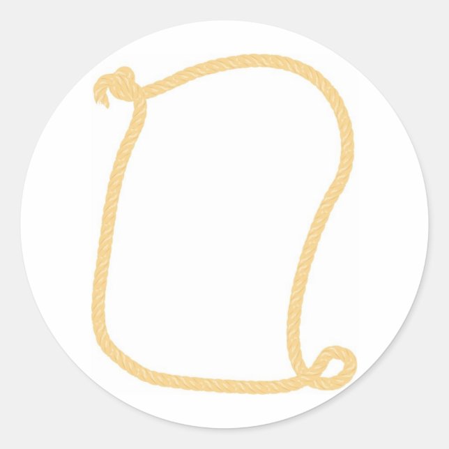 Western Rope Frame Classic Round Sticker (Front)