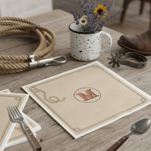 Western Rope Monogram Brand Family Reunion ID1318 Napkin
