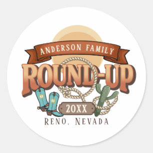 Western Round-Up Family Reunion ID1318 Classic Round Sticker