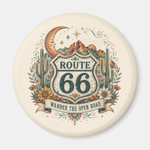 Western Route 66 Saguaro Sunset Keepsake Magnet