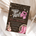 Western Rustic 30th, 40th Cowgirl Birthday  Invitation<br><div class="desc">Cowgirl Boot Western Invitation.
Rustic 30th Western Cowgirl Birthday.
Saddle up,  put boots on,  rustic chic birthday,  Rustic cowgirl birthday.
Western Rustic 30th,  40th Cowgirl Birthday.
21st,  30th,  40th,  50th Birthday.
Country birthday.</div>