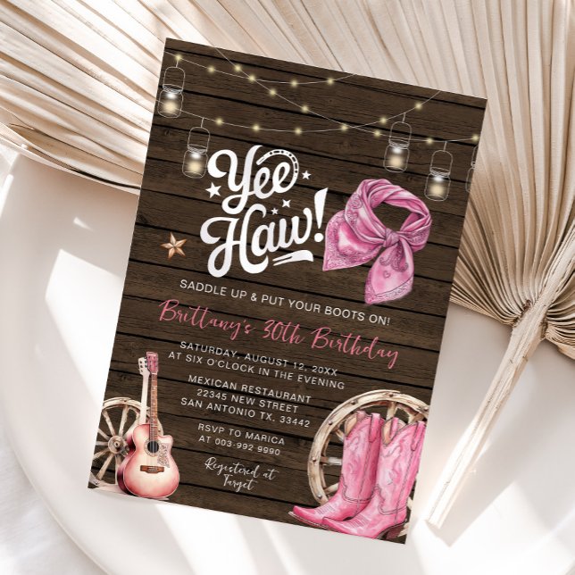 Western Rustic 30th, 40th Cowgirl Birthday  Invitation (Creator Uploaded)