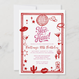 Western Rustic 30th, 40th Cowgirl Birthday  Invitation