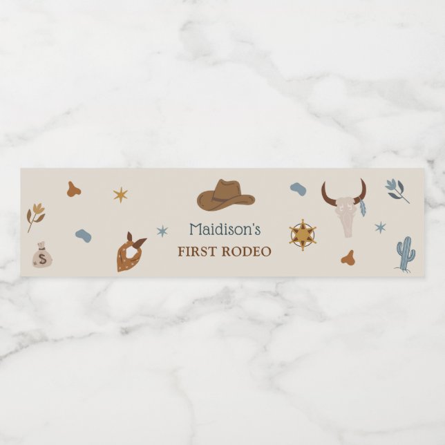 Western Rustic Birthday Party Water Bottle Label (Single Label)