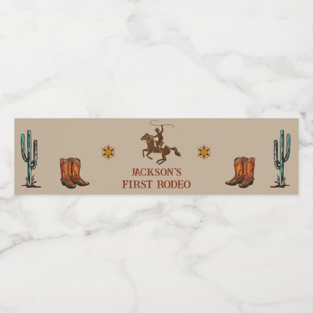 Western Rustic Birthday Party Water Bottle Label (Single Label)