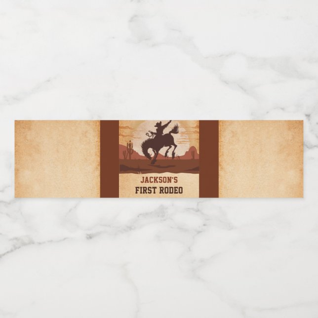 Western Rustic Birthday Party Water Bottle Label (Single Label)
