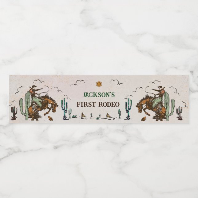 Western Rustic Birthday Party Water Bottle Label (Single Label)