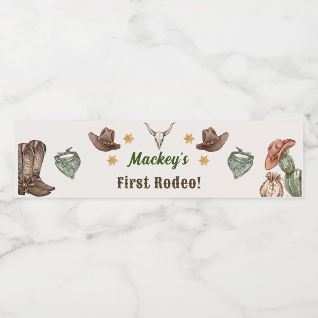 Western Rustic Birthday Party Water Bottle Label (Single Label)