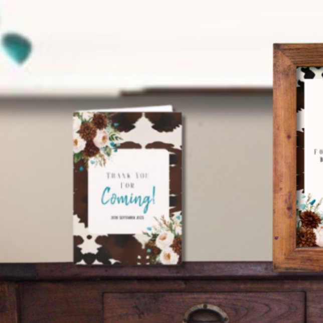 Western Rustic Boho Thank you for coming  Card (Western Rustic Boho Thank you for coming)