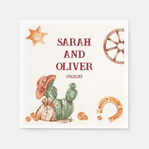 Western rustic brown elegant  wedding napkin