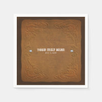 Western Rustic Brown Leather Look & Diamonds Party
