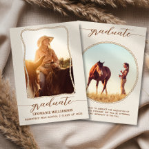 Western Rustic Brown Rope Photo Script Graduation