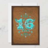 Western Rustic Brown & Turquoise SIXTEEN 16 Party
