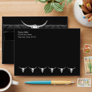 Western Rustic Country Black And White Envelope