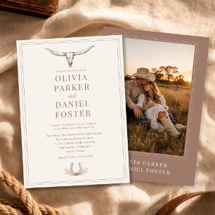Western Rustic Country Photo Wedding Invitation