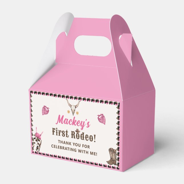 Western Rustic Cowboy Birthday Party Favour Box (Front Side)