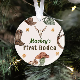 Western Rustic First Rodeo Party Ceramic Tree Decoration