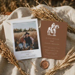 Western Rustic Horse Country Photo Wedding Invitation