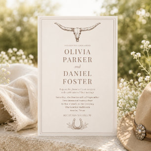 Western Rustic Horseshoe Country Wedding Invitation