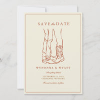 Western Rustic Modern Photo Save the Date