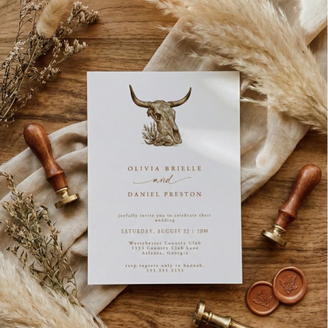 Western Rustic Pampas Grass Boho Wedding Invitation (Creator Uploaded)