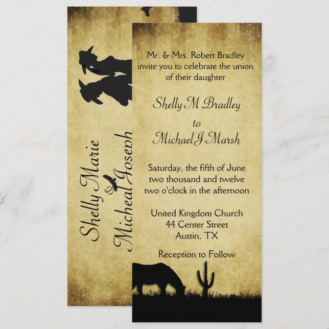 Western Rustic Wedding Invitation (Front/Back)