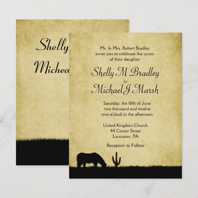 Western Rustic Wedding Invitation (Front/Back)