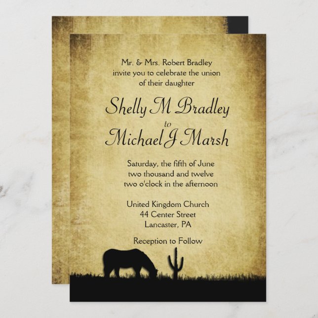 Western Rustic Wedding Invitation (Front/Back)