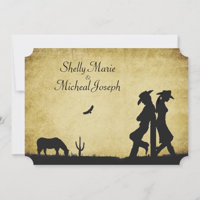 Western Rustic Wedding Invitation (Back)