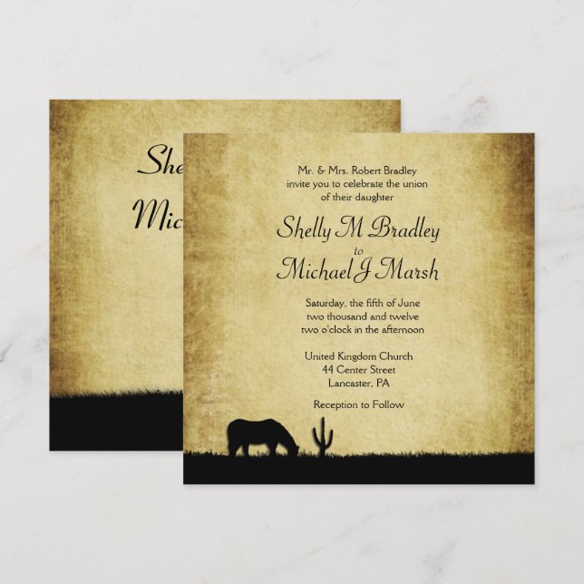 Western Rustic Wedding Invitation (Front/Back)