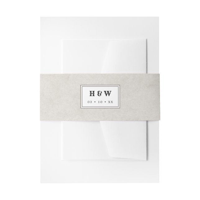 Western rustic wedding invitation  belly band (Front Example)