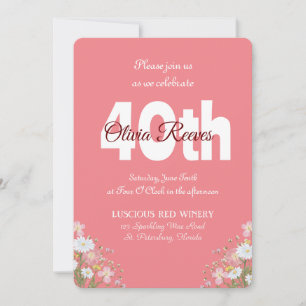 Western Rustic Wildflowers Personalised Birthday Invitation