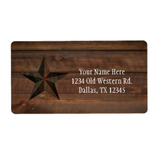 Western Rusty Star on Wood Rustic Country Party
