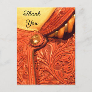 Western Saddle Country Thank You Postcard