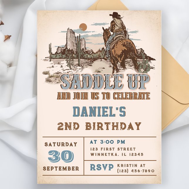 Western Saddle Up And Join Us For Birthday Party  Invitation (Creator Uploaded)