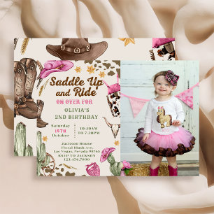 Western Saddle Up And Ride On Over For Birthday  Invitation