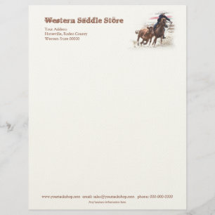 Western saddlery business letterhead design