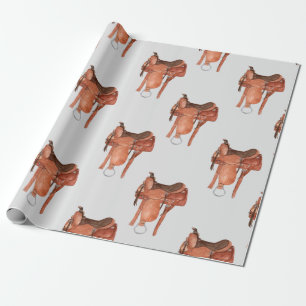 Western Saddles Pattern Wrapping Paper
