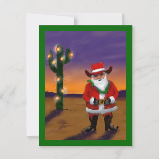WESTERN SAGUARO CHRISTMAS TREE PARTY INVITATION (Front)