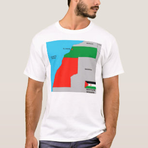 western sahara country political black map flag T-Shirt
