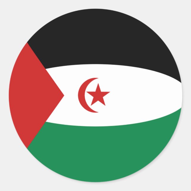 Western Sahara Fisheye Flag Sticker (Front)