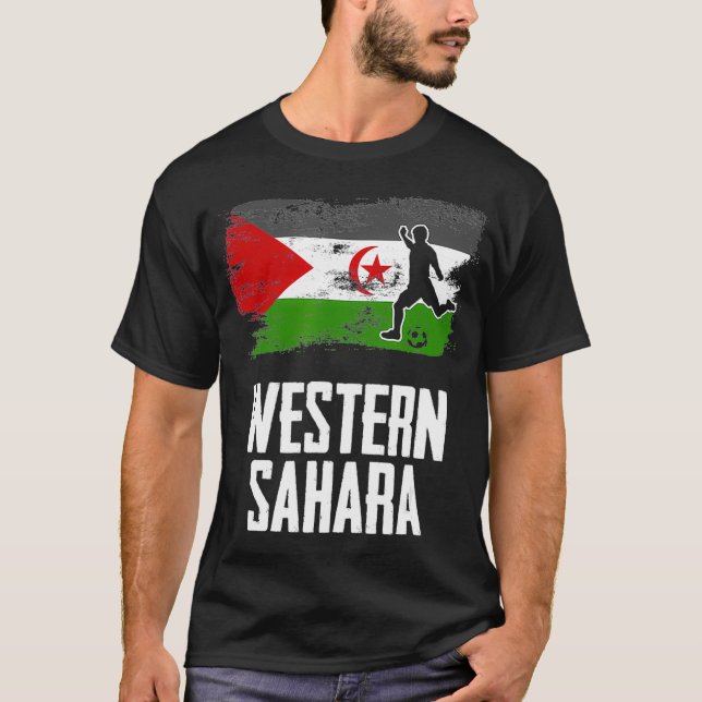 Western Sahara Flag Jersey Polisario Soccer Team b T-Shirt (Front)