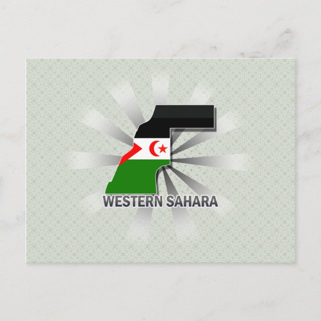 Western Sahara Flag Map 2.0 Postcard (Front)