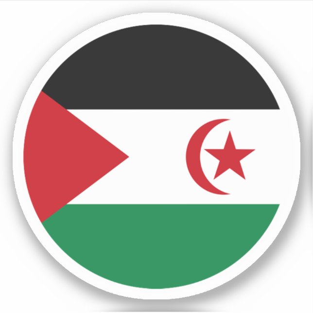 Western Sahara Flag Round Sticker (Front)